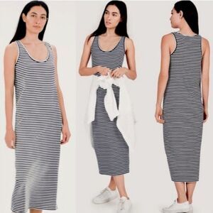 Everlane Black and White Striped Maxi Midi Dress